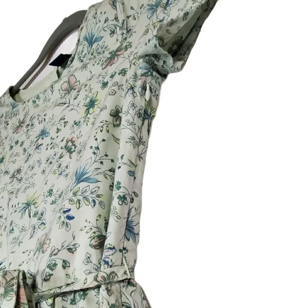 Gap Kids Green Floral Short Sleeve Dress